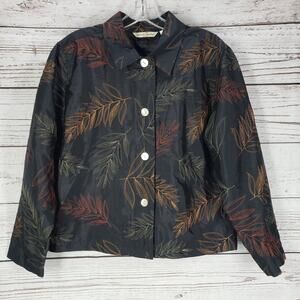 French Laundry Women's100%Silk Embroidered  Beaded Top Jacket Size PL